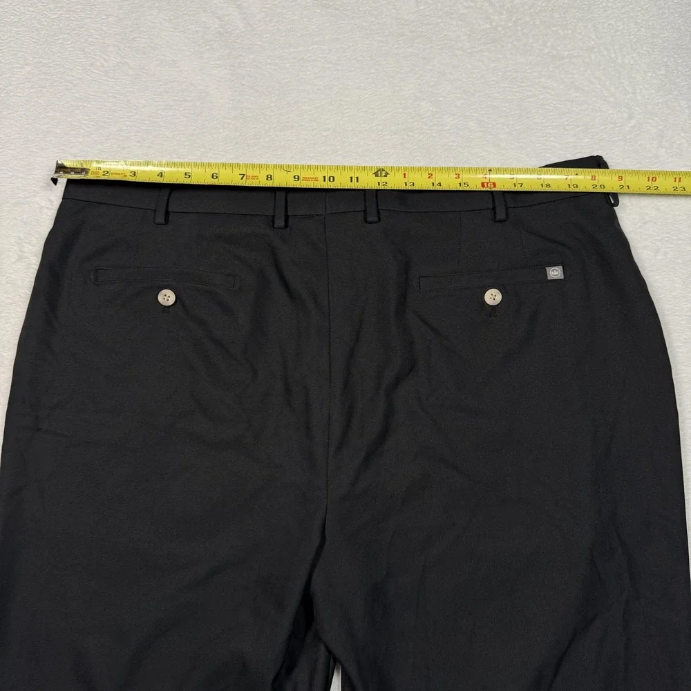 Peter Millar Shorts‎ Mens 40 Black Performance Golf Chino Flat Front Crown Logo
